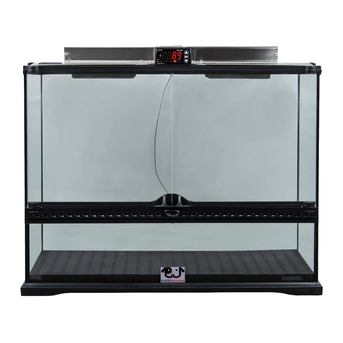 Puppywarmer® Puppy Incubator,"Clear front incubator enclosure with top digital display"