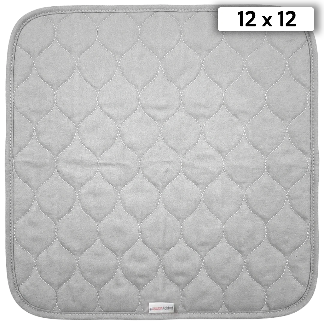 Puppywarmer Incubator Pee Pad,"Gray quilted square pee pad"