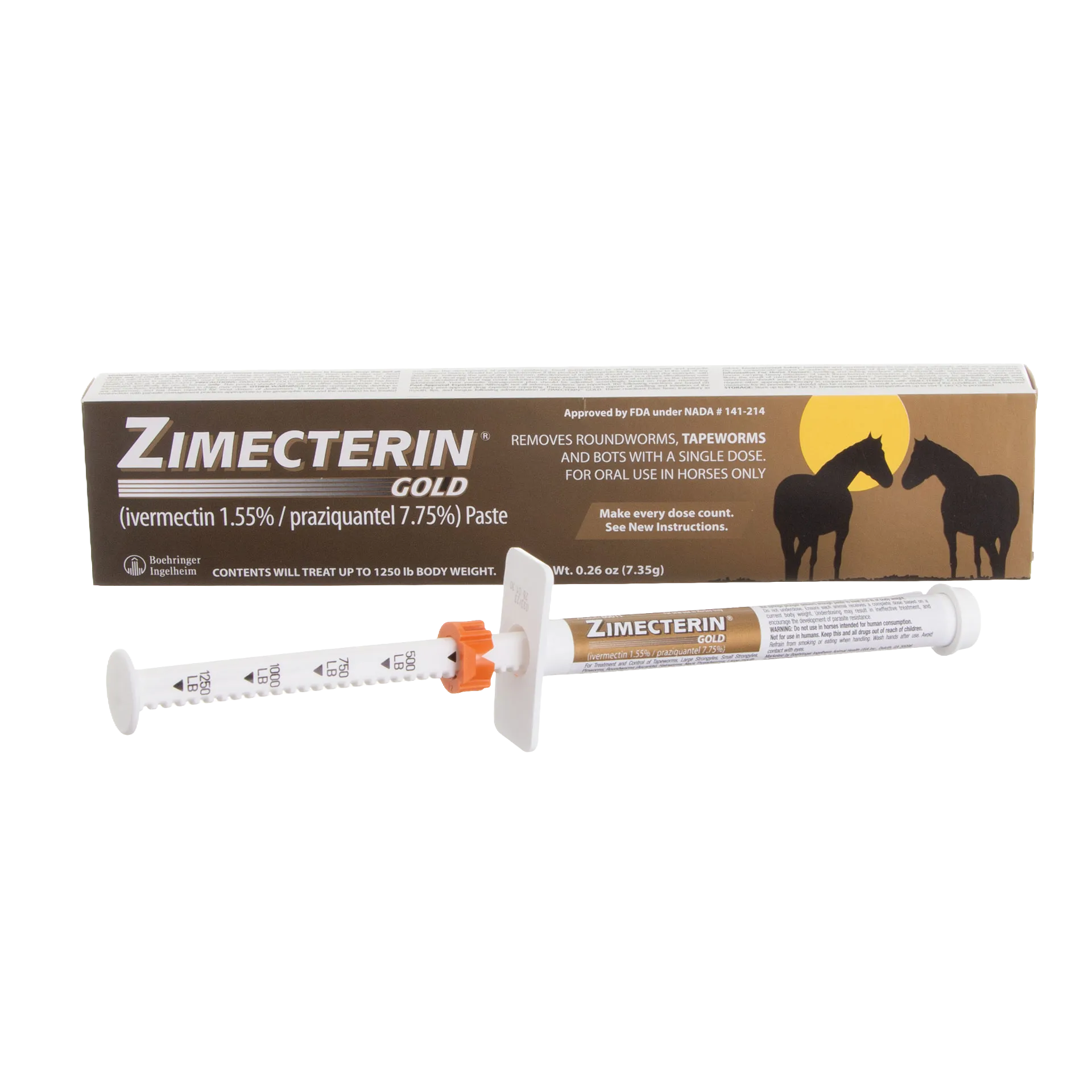 ZIMECTERIN® GOLD,"Paste syringe with orange dose ring and product box"