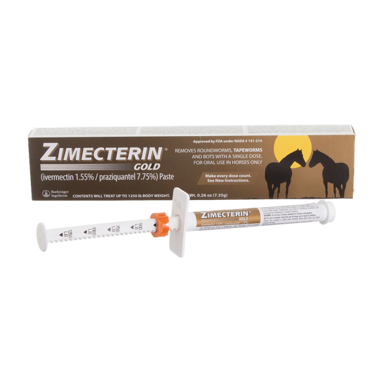 ZIMECTERIN® GOLD,"Paste syringe with orange dose ring and product box"