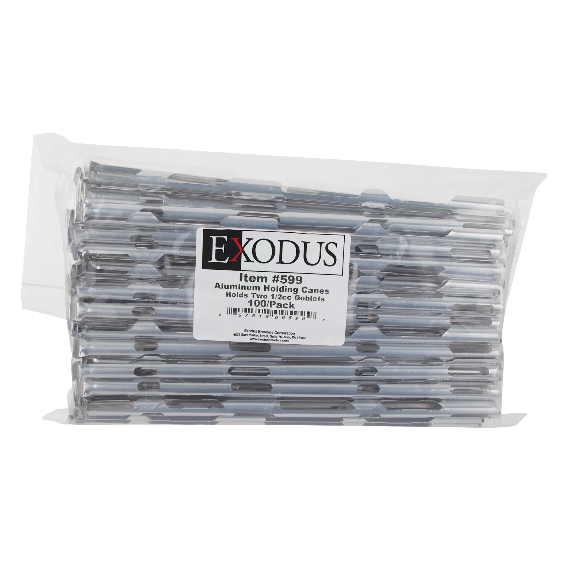 Canes,"Pack of silver metal canes in clear plastic bag"
