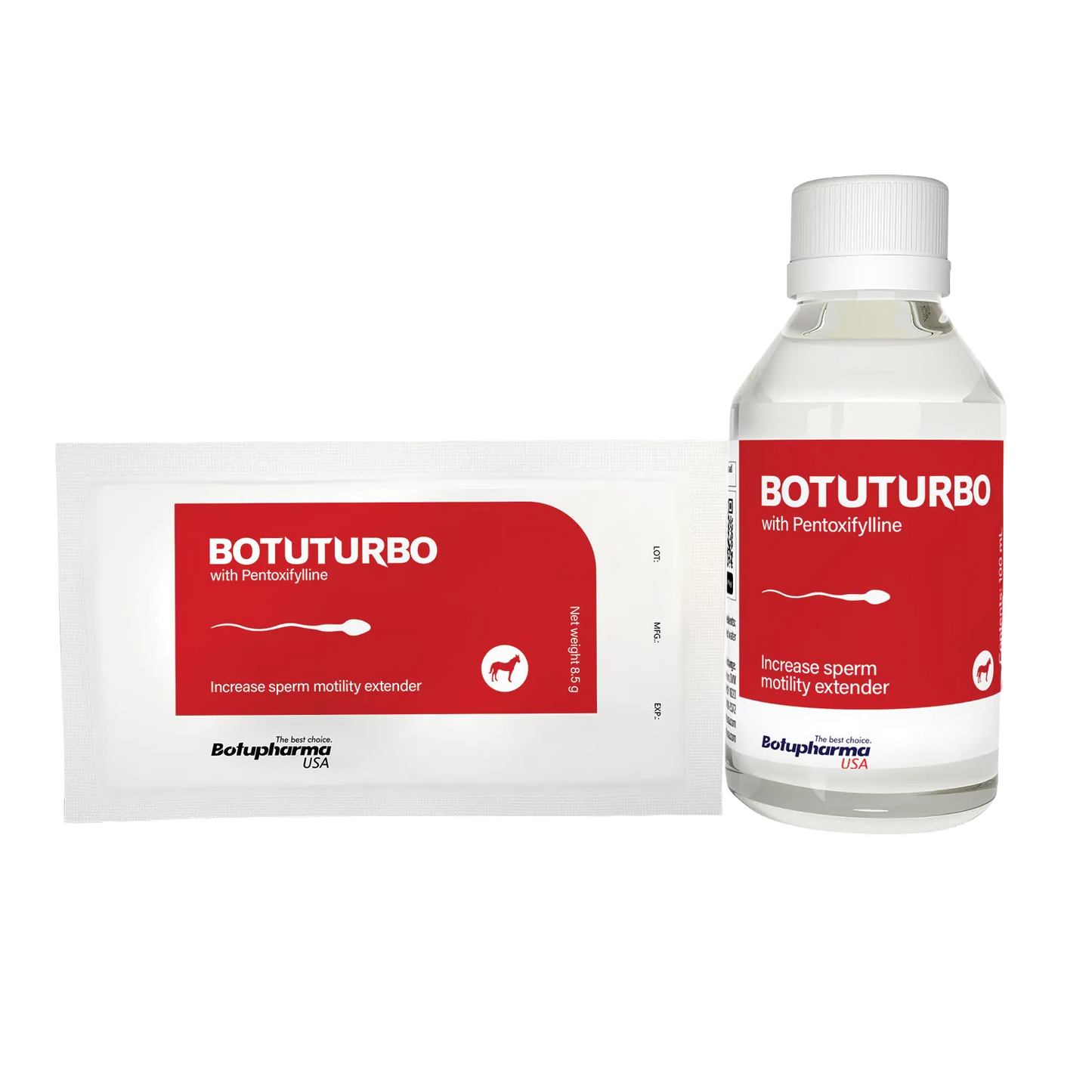 BotuSemen Turbo,"Bottle and foil sachet with red labels"