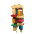 Bamboozler Nature Cluster,"Hanging cluster of colorful wood blocks and bark pieces"