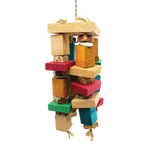 Bamboozler Nature Cluster,"Hanging cluster of colorful wood blocks and bark pieces"