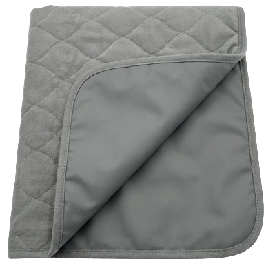 Puppywarmer Whelping Box Pad,"Gray quilted pad with folded corner"