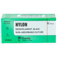Nylon Monofilament Black Non-absorbable Suture,"Green and white suture box, front view"