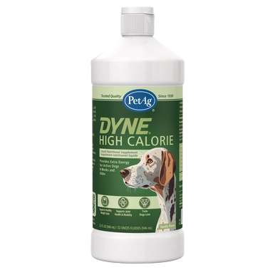 Dyne® Supplement for Dogs and Puppies,"White bottle with green label and dog illustration"