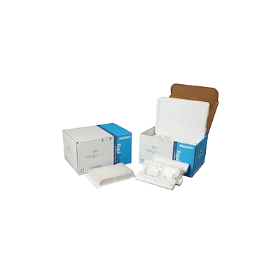 EquiSure Cooled Semen Shipper,"Open blue and white insulated shipping box with inserts"