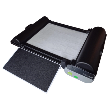 BrilliantPad Ramp,"Black ramp platform with white pad and removable tray"