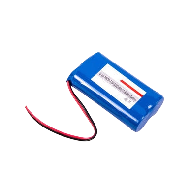 Flexineb® Battery and Charger System,"Blue battery pack with red and black wires"