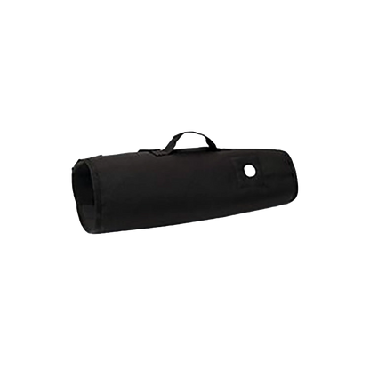 Neoprene AV Cover,"Black neoprene cover with handle and circular opening"