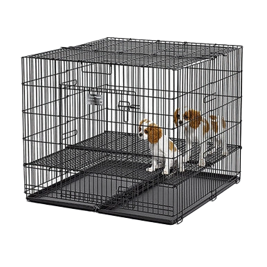 Midwest® Puppy Playpen,"Wire playpen with open door, floor grid, and puppy inside"