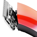 Emerge Lite Clipper Cosmic Crush by Andis,"Close-up of clipper blade and red housing"