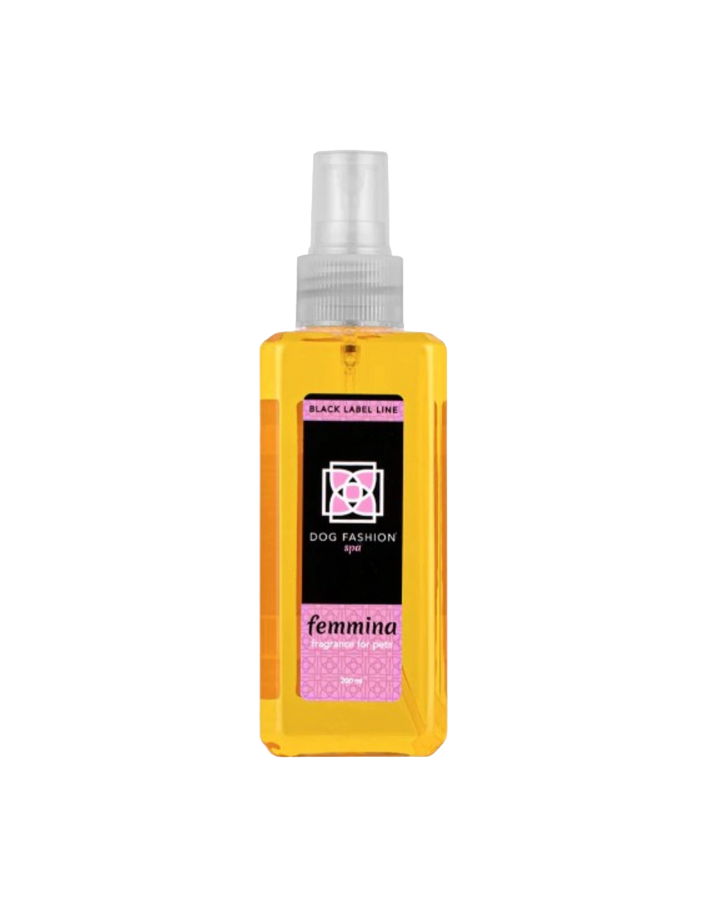 Femmina Fragrance,"Yellow spray bottle with clear cap and black label"