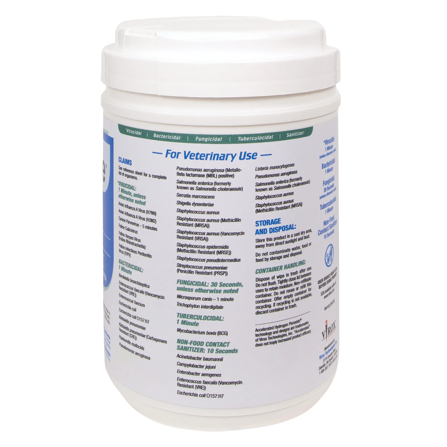 Rescue®  Disinfectant Cleaner,"White canister with flip-top lid and printed label"