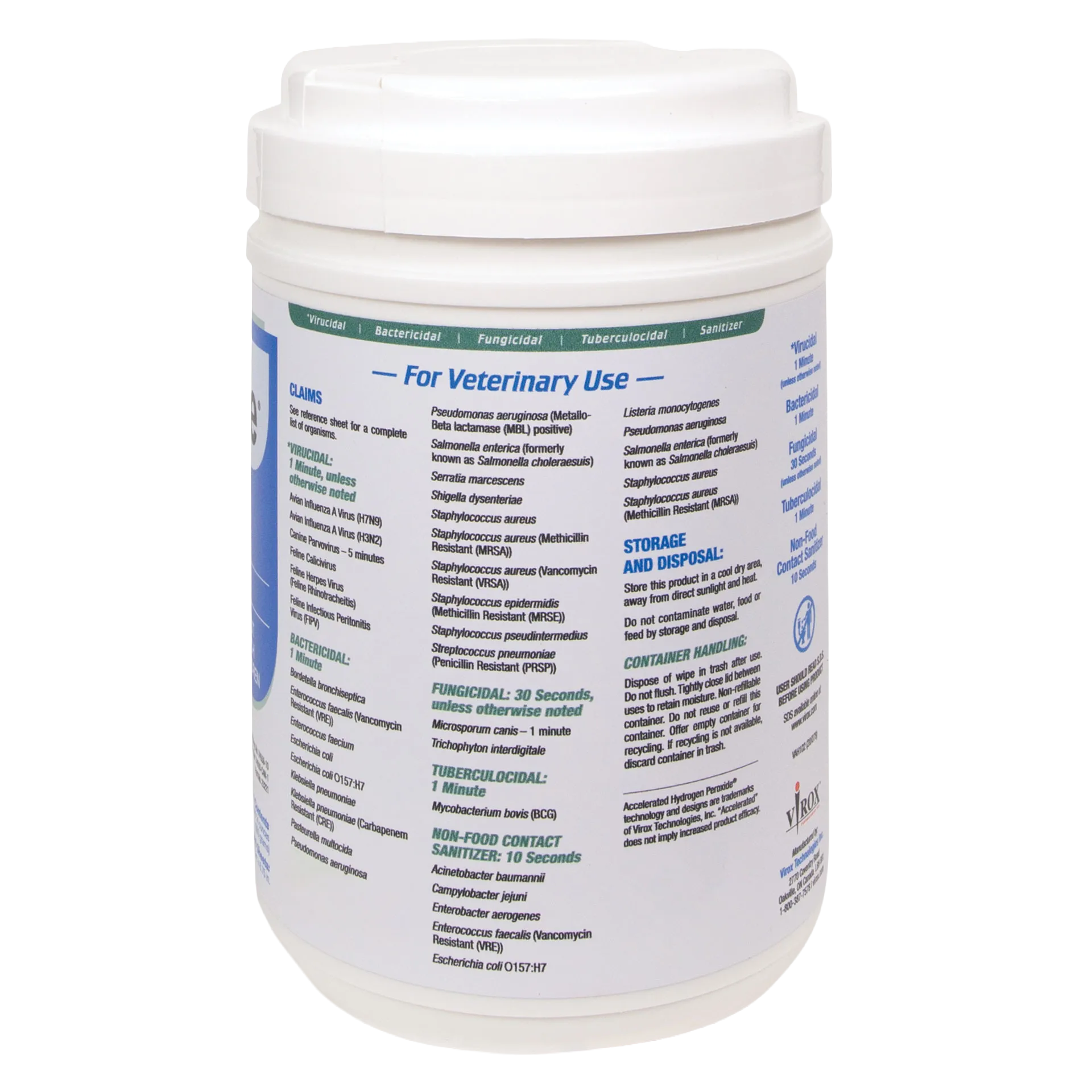 Rescue®  Disinfectant Cleaner,"White canister with flip-top lid and printed label"