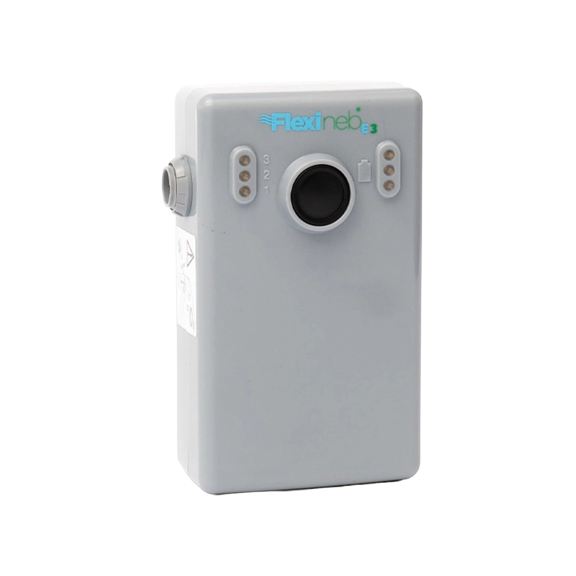 Flexineb® E3 Controller Kit and Battery Connector Cable,"Gray controller unit with front button and side connector"