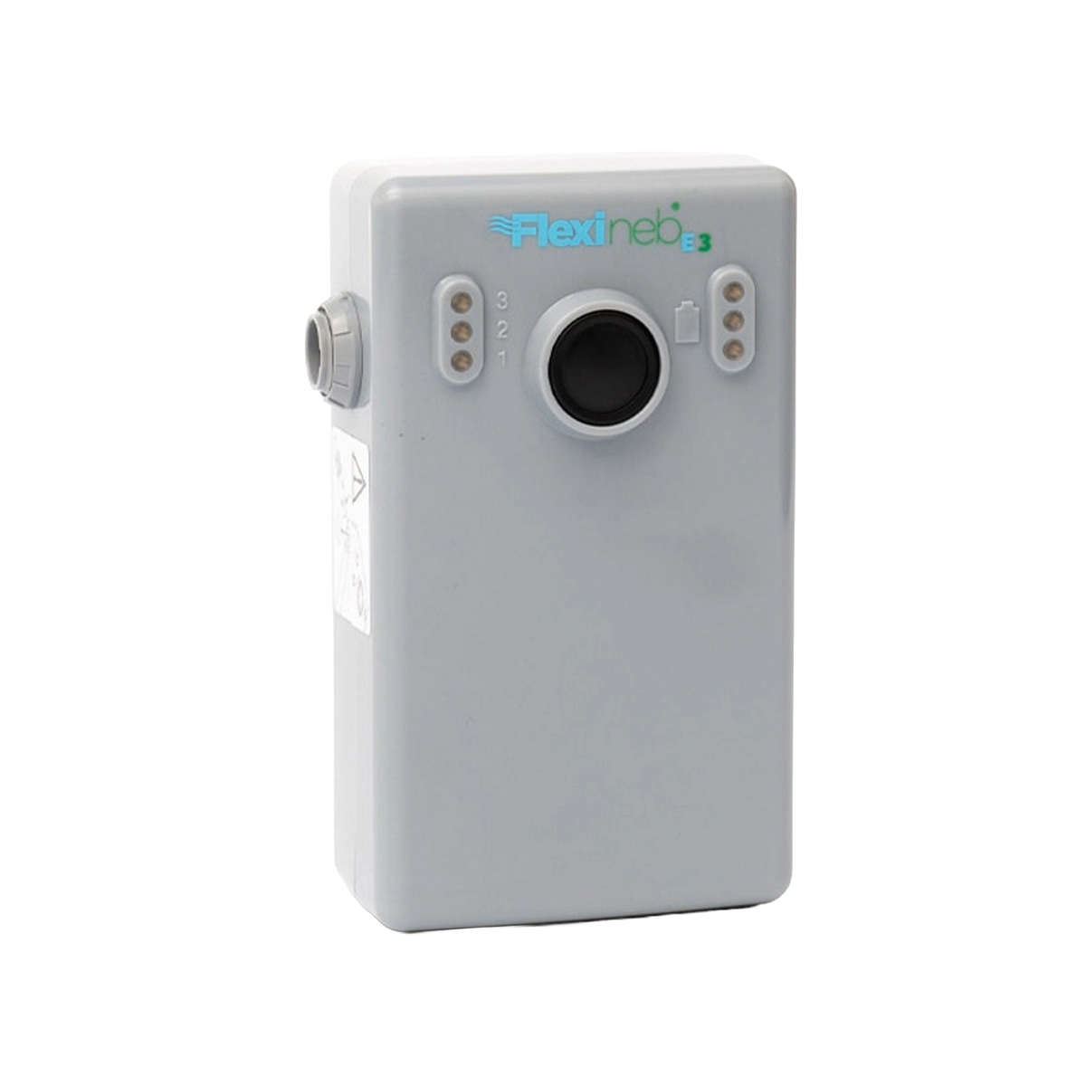 Flexineb® E3 Controller Kit and Battery Connector Cable,"Gray controller unit with front button and side connector"