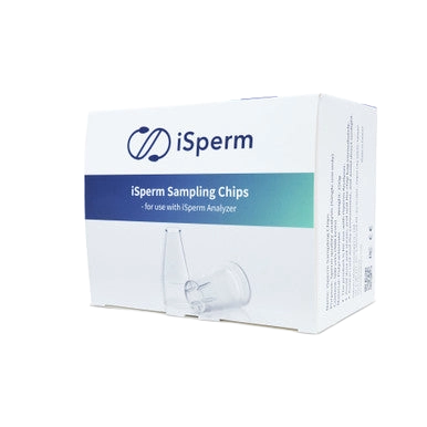 iSperm Sampling Chips,"Product box with clear plastic sampling chip"