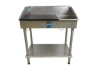 Groomer’s Best Utility Sink - Shallow,"Stainless steel utility sink with backsplash and lower shelf"