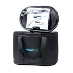 Flexineb® System Storage Case,"Open black carrying case with handles and clear zip pocket"