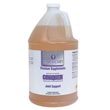 Conquer®,"Large plastic jug of liquid supplement with white cap"