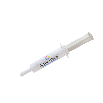 Breeder's Edge® Get Him Going™,"White oral paste syringe with plunger"