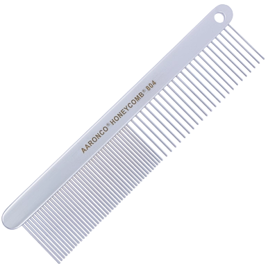 Aaronco 8"" Hi-Top Medium Coarse Honeycomb","White wide-tooth comb with handle"