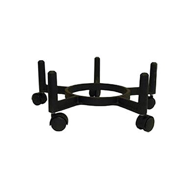 Tank Dolly Roller Base - Lab Units..,"Black rolling tank dolly base with circular center ring"