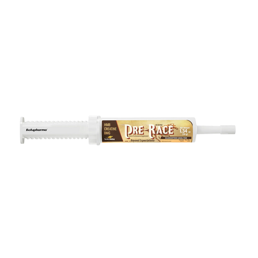 Pre-Race,"White oral syringe with labeled barrel and plunger"