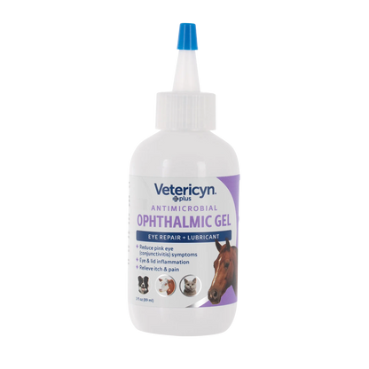 Vetericyn® Plus Animal Ophthalmic Gel,"White squeeze bottle with blue nozzle cap and animal label"