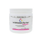 Breeder's Edge® Her Edge,"White supplement jar with ribbed white lid and pink label accents"