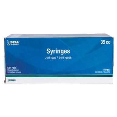 Large Syringes without Needles,"Blue soft pack box front view"