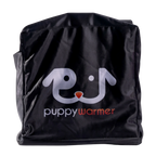 Puppywarmer Cover,"Black fabric cover with front flap and side pocket"