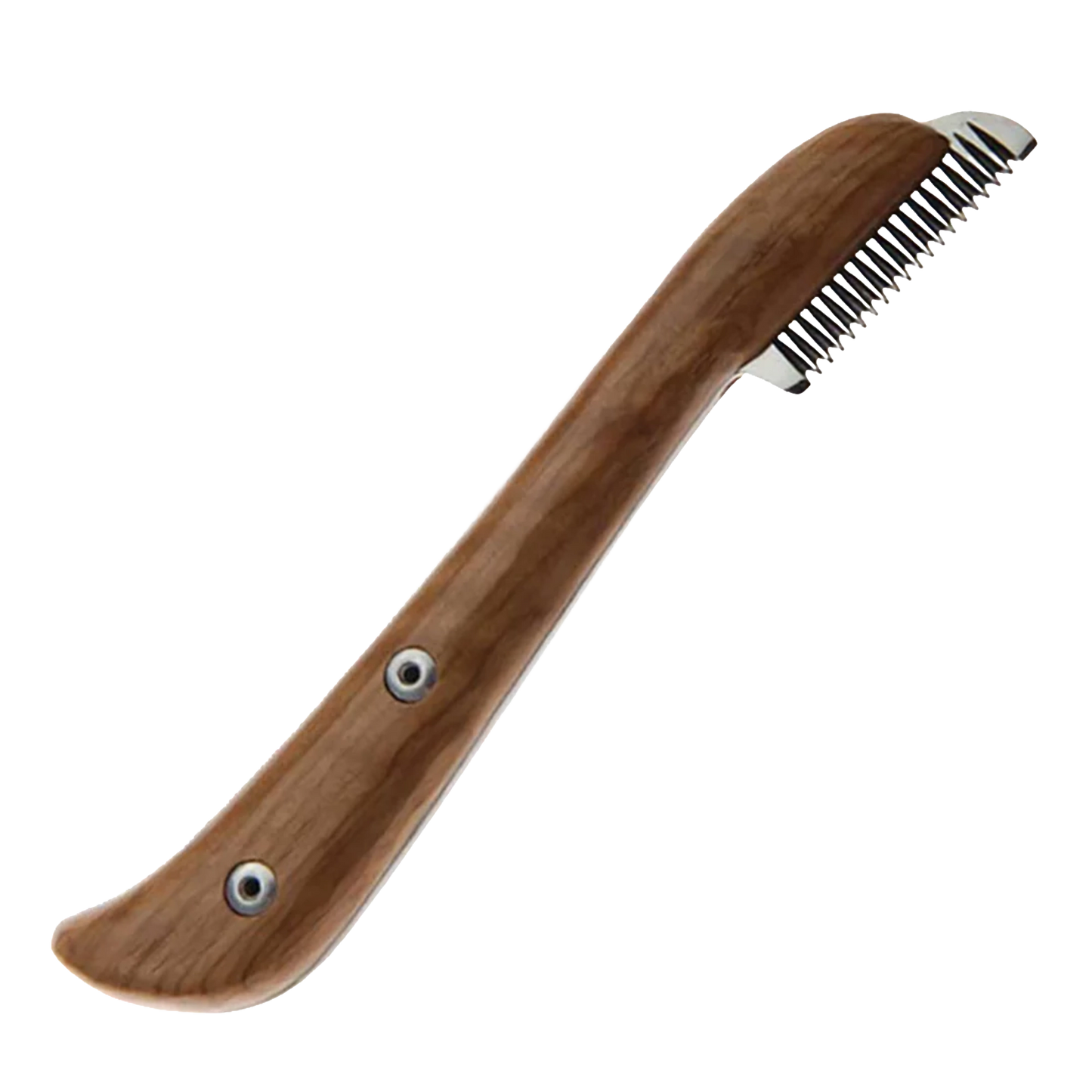 Aaronco Medium Stripping Knife,"Wood-handled stripping knife with metal comb teeth"