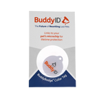 Deluxe Puppy Vaccination and Microchip Bundle,"Round pet collar tag in blister card packaging"