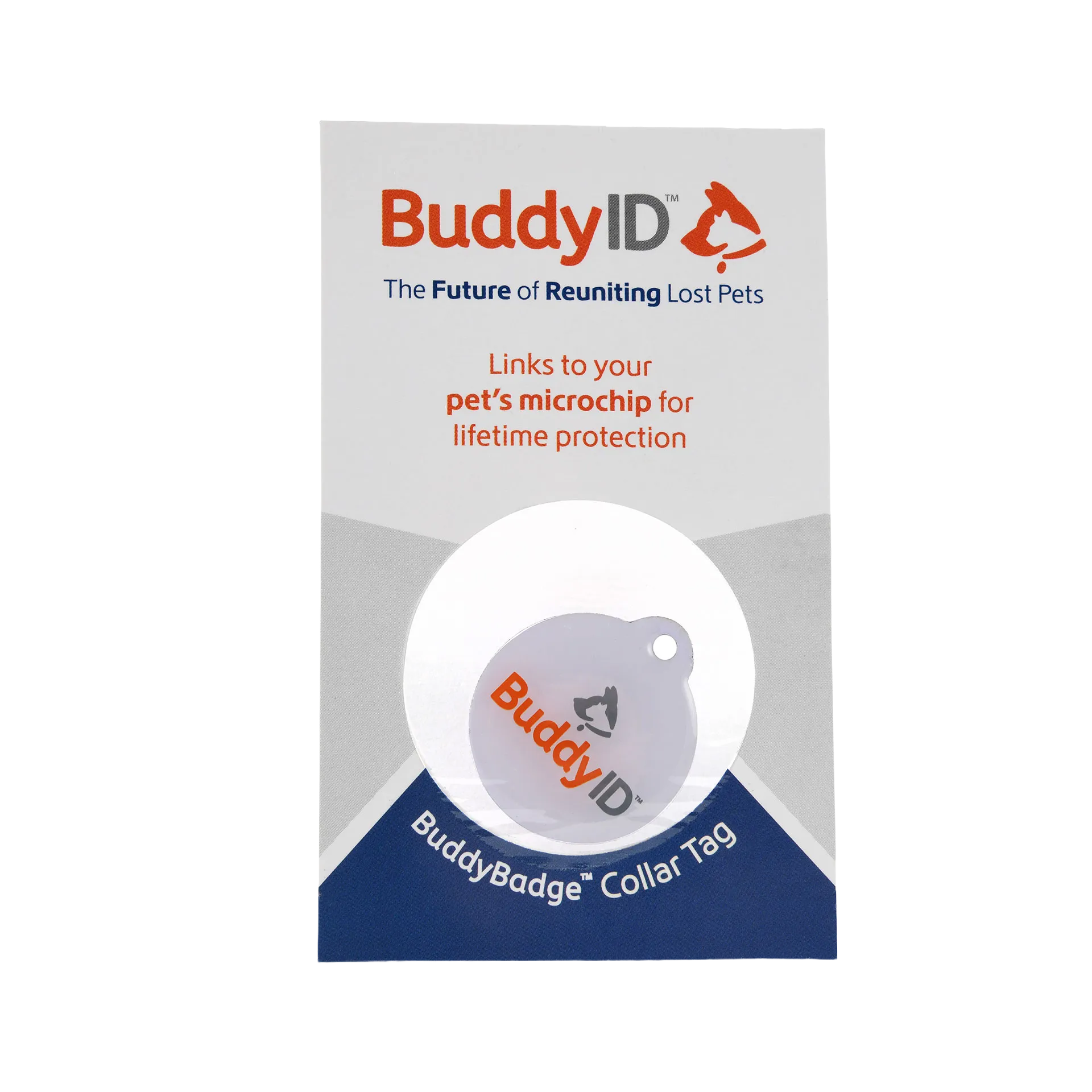 Deluxe Puppy Vaccination and Microchip Bundle,"Round pet collar tag in blister card packaging"