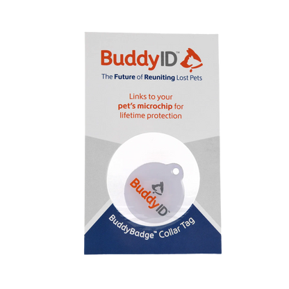 Deluxe Puppy Vaccination and Microchip Bundle,"Round pet collar tag in blister card packaging"