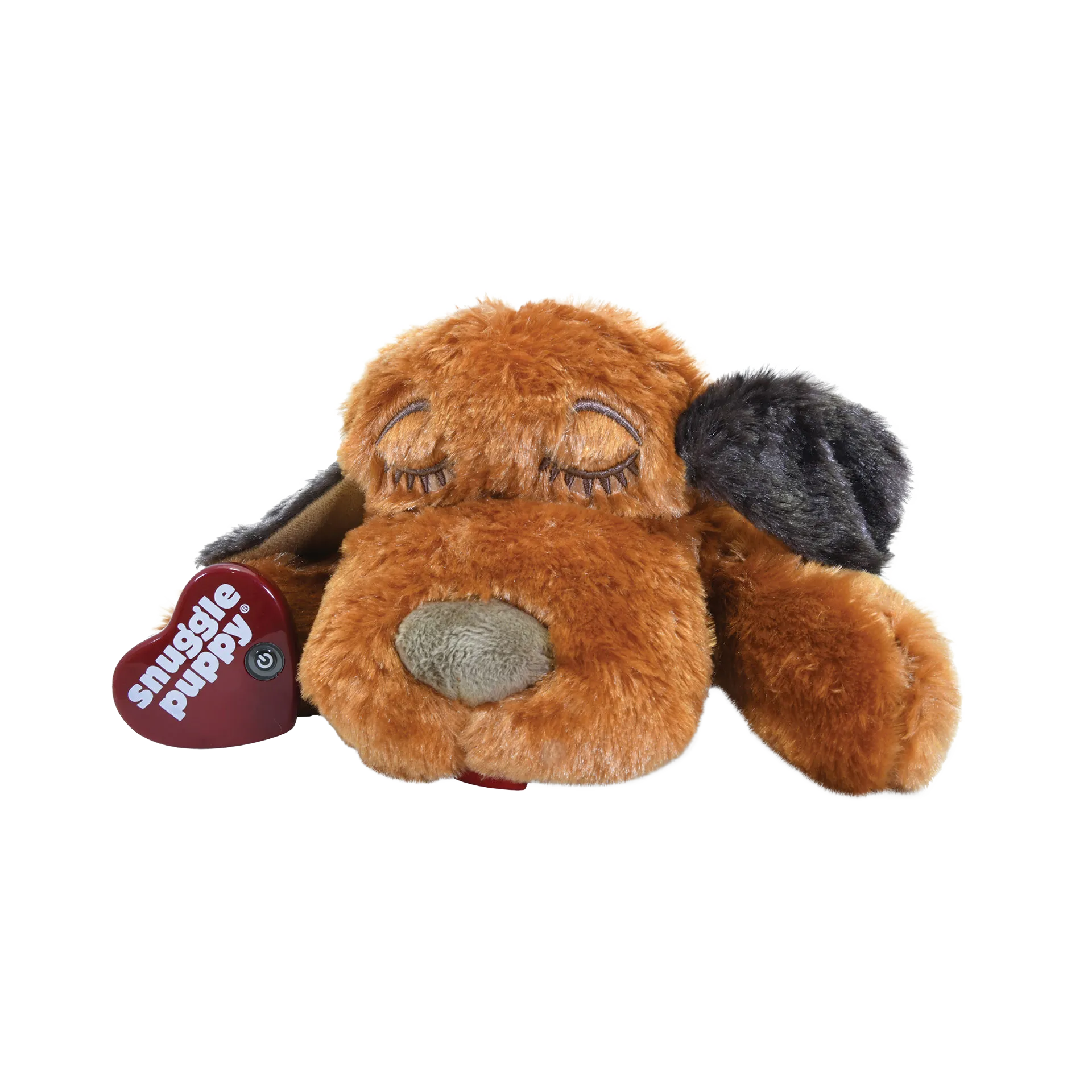 Snuggle Puppy & Kitten,"Brown plush dog with closed eyes and heart-shaped device"