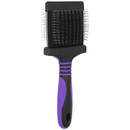 Dematting Extra Firm Slicker Brush,"Black slicker brush with purple grip handle"