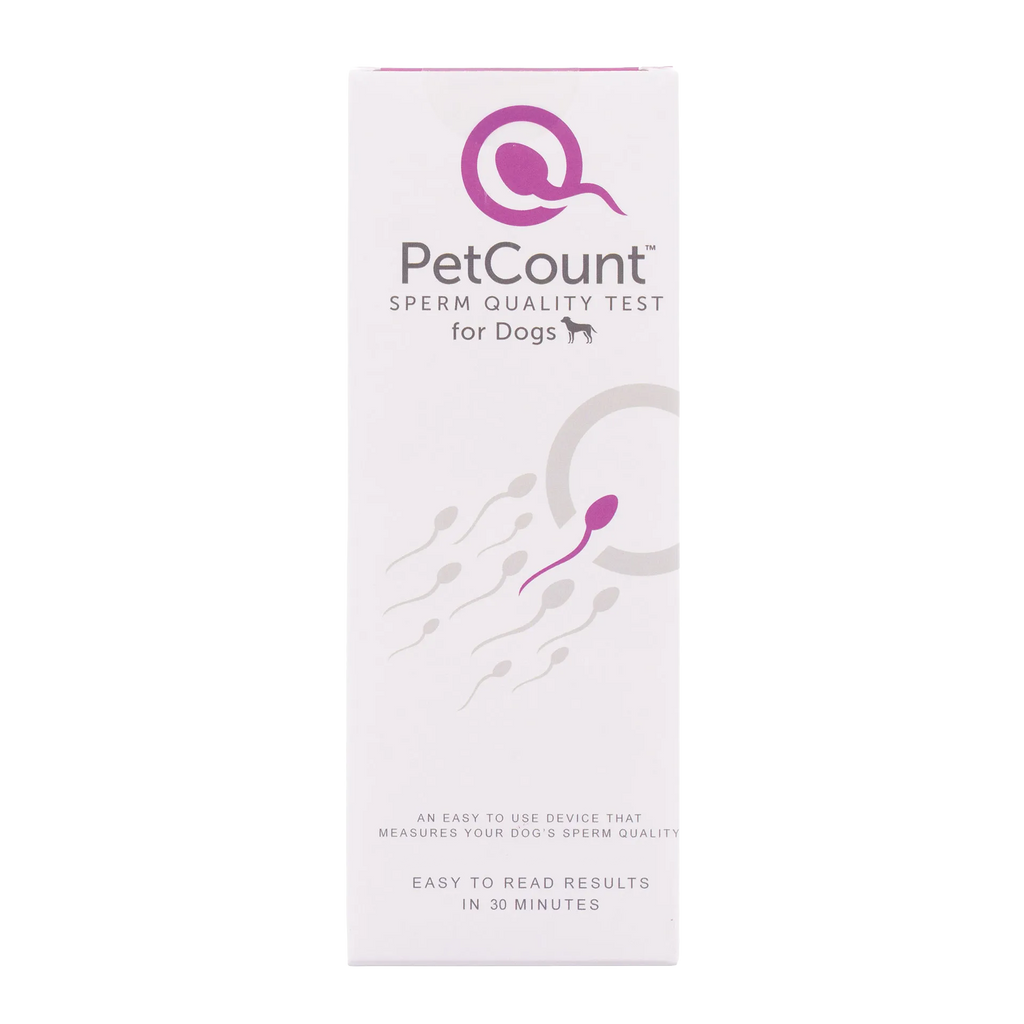 PetCount™,"Tall white product box with pink sperm graphic"