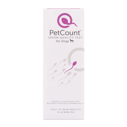 PetCount™,"Tall white product box with pink sperm graphic"