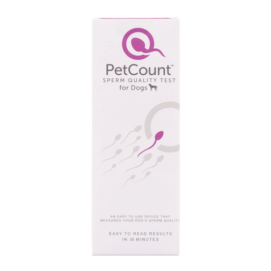 PetCount™,"Tall white product box with pink sperm graphic"