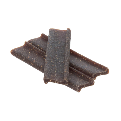 C.E.T.® VeggieDent® Fr3sh,"Three dark chew sticks stacked in close-up"