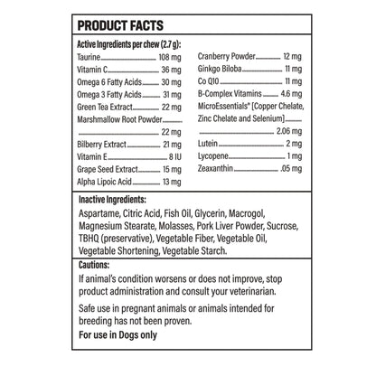 Doc Roy's® Healthy Eyes™,"Back label view of bottle with product facts panel"