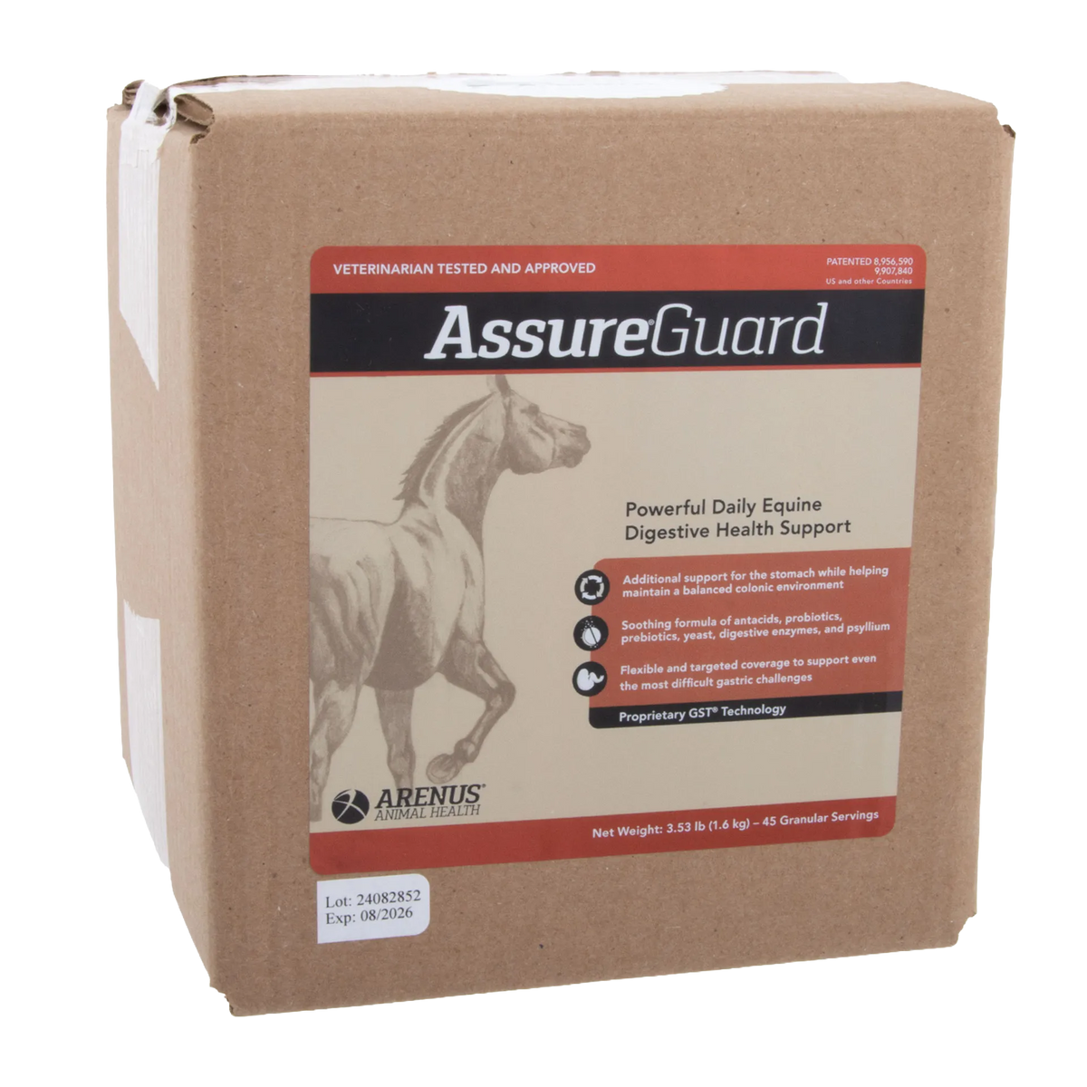 Assure® Guard,"Brown product box with front label and horse illustration"