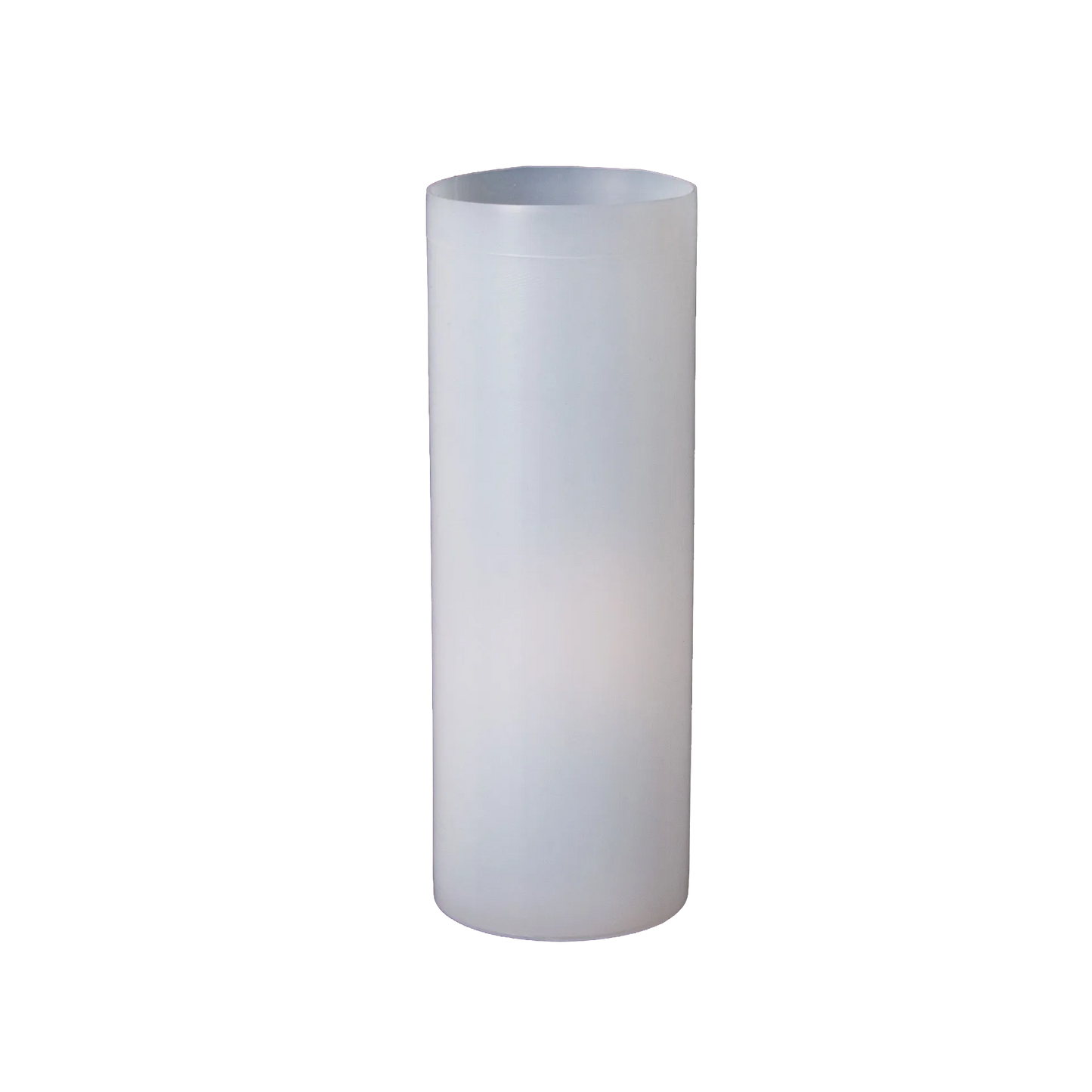 42mm Goblet,"Clear cylindrical plastic goblet, upright side view"