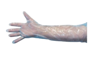 Large hand Palpation Sleeve,"Clear plastic arm-length sleeve with hand opening"
