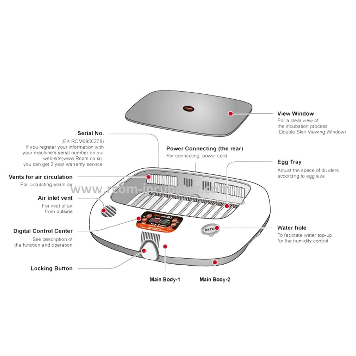 Max-20 Incubator by Rcom USA