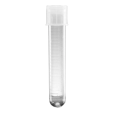 Falcon® Round Bottom Polystyrene Tubes,"Clear round-bottom tube with attached cap"